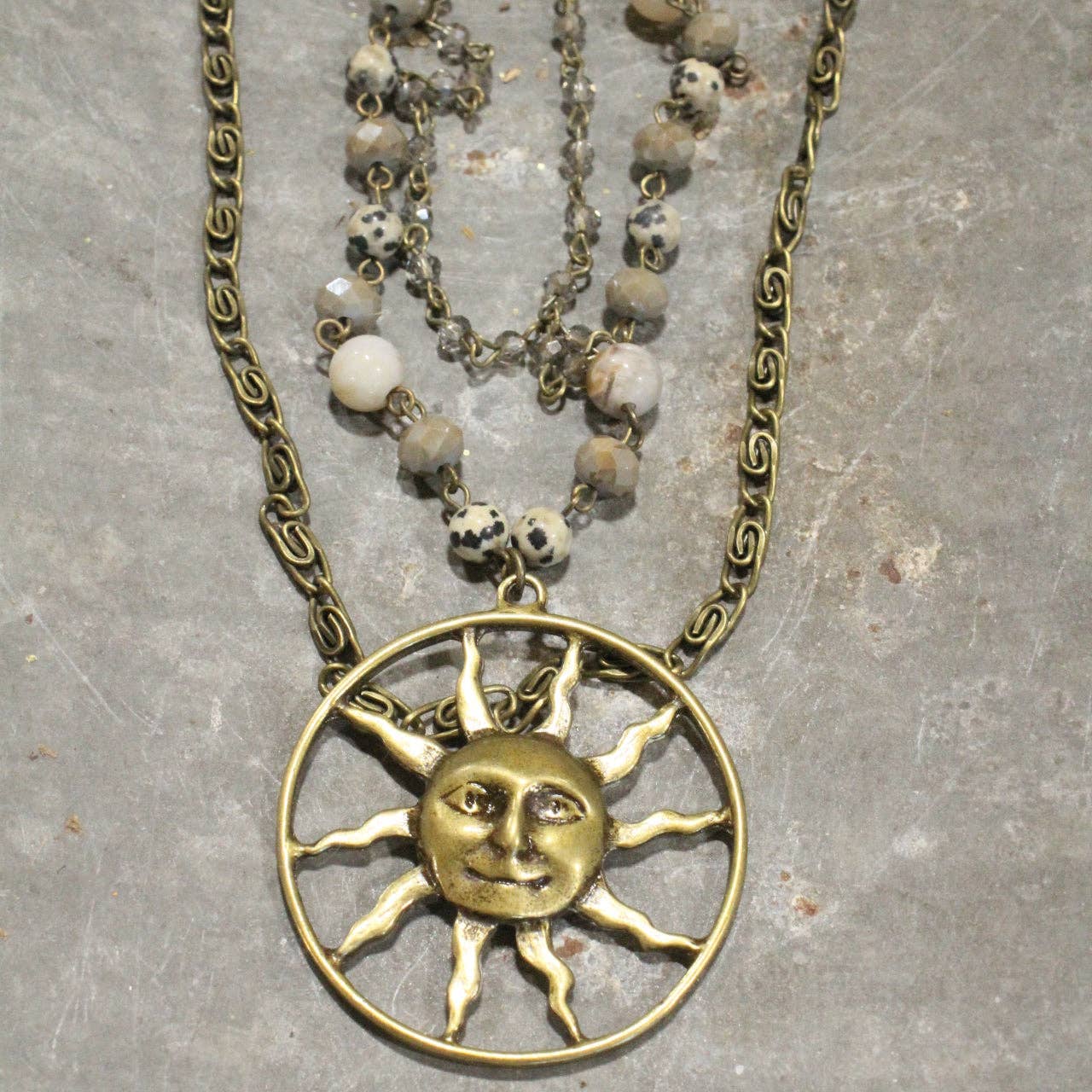 Sun Burst Layered Necklace