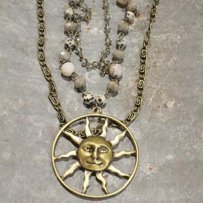 Sun Burst Layered Necklace