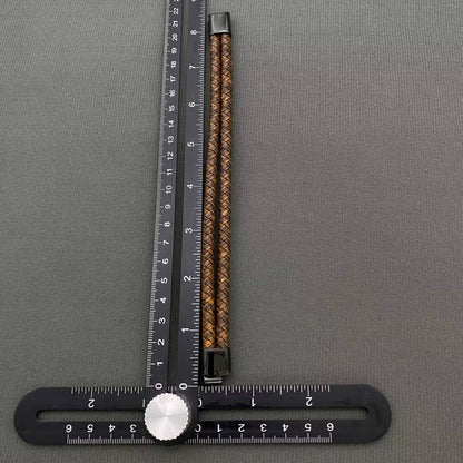 Double Layered Brown PU Leather Men's Bracelet