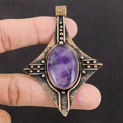 Handmade Star Amethyst Pendant Necklace