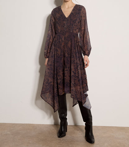 Distressed Leopard Hanky Hem Dress