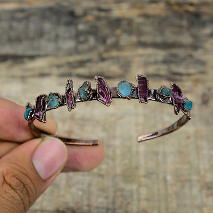 Aquamarine Raw  Bangle