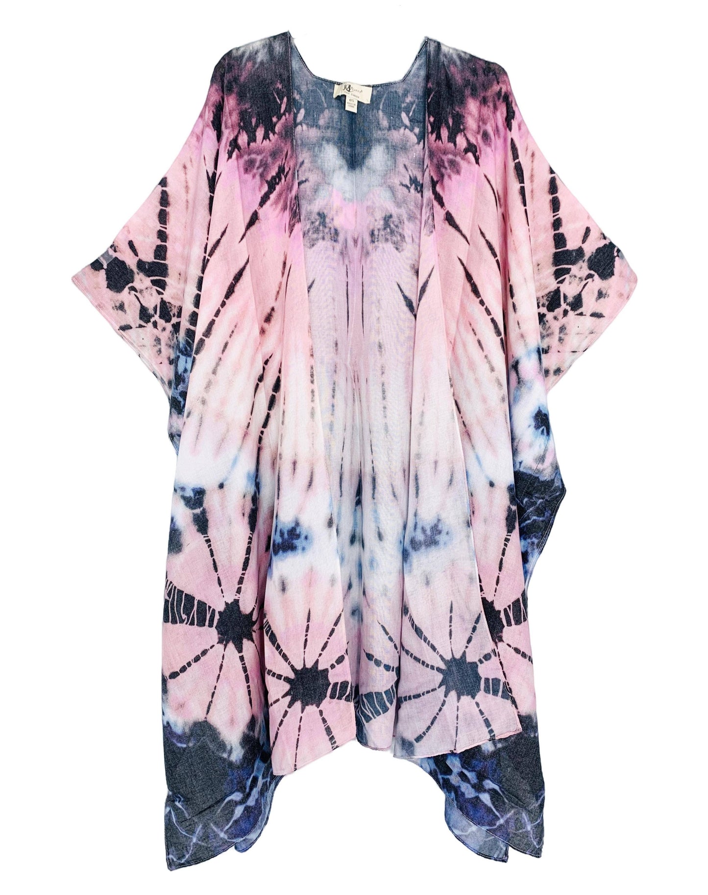 Pink-Multi Tie-Dye Kimono