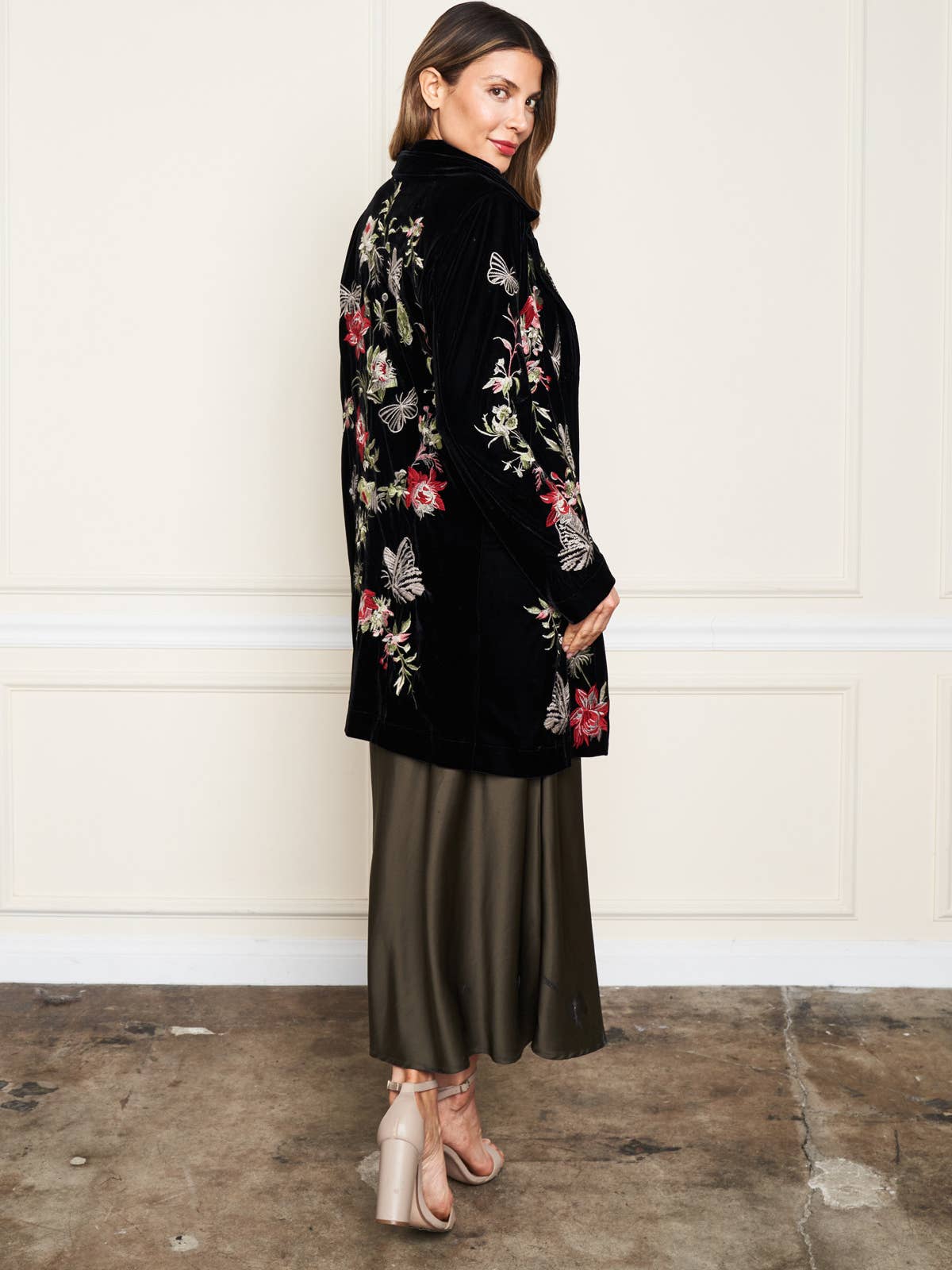 Velvet Embroidered Coat