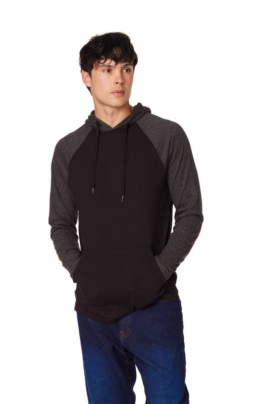 Men's Raglan Hoodie - Black