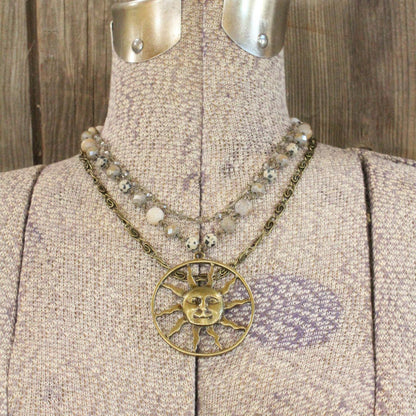 Sun Burst Layered Necklace