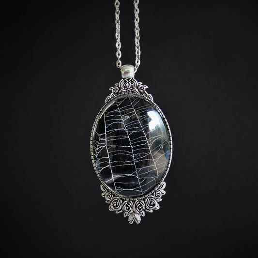 Real Spider Web Necklace - Stainless Steel
