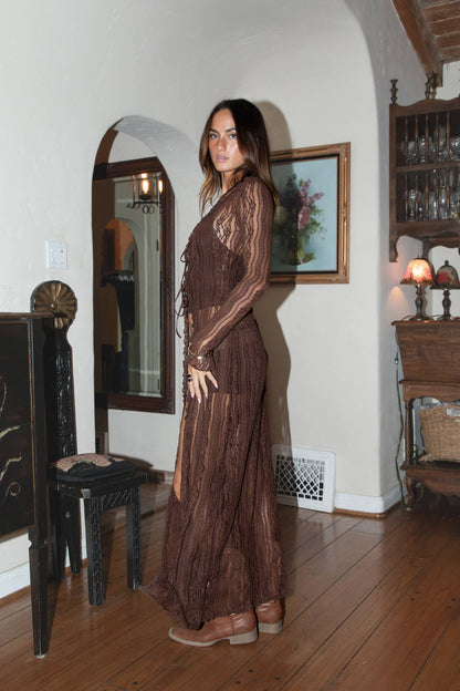 WILDERA Floral Lace Long Sleeve Duster (more colors)