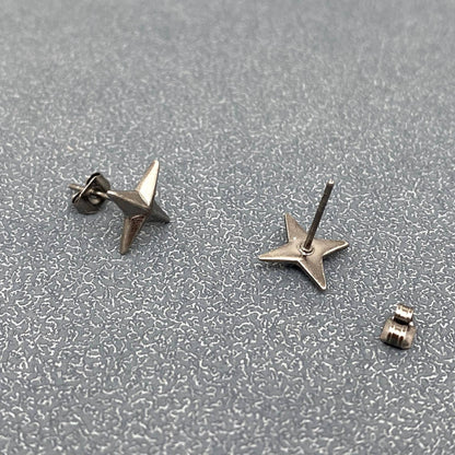 Unisex Retro Four-pointed Star Ear Studs