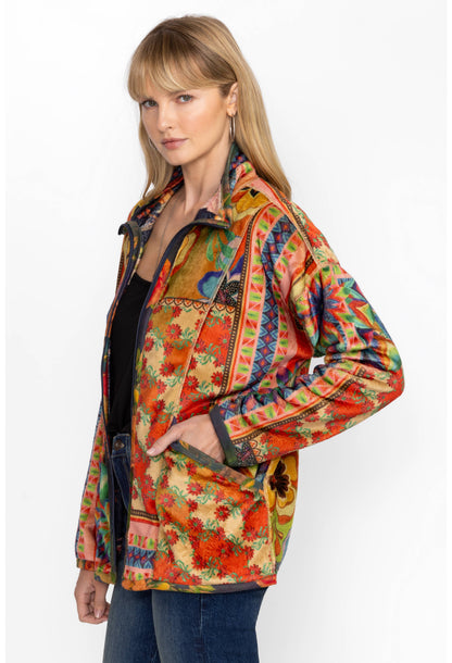 Joan Zip Sherpa Jacket - Tie Dye