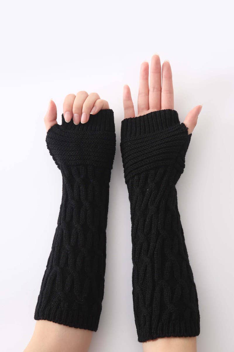 Long Hand Warmers - Black O/S
