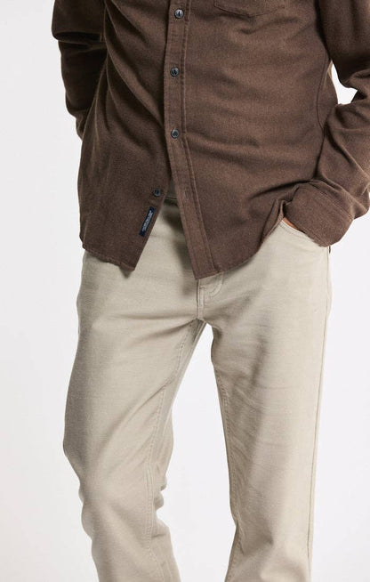 Manor Brushed Twill Flannel Shirt - Brown
