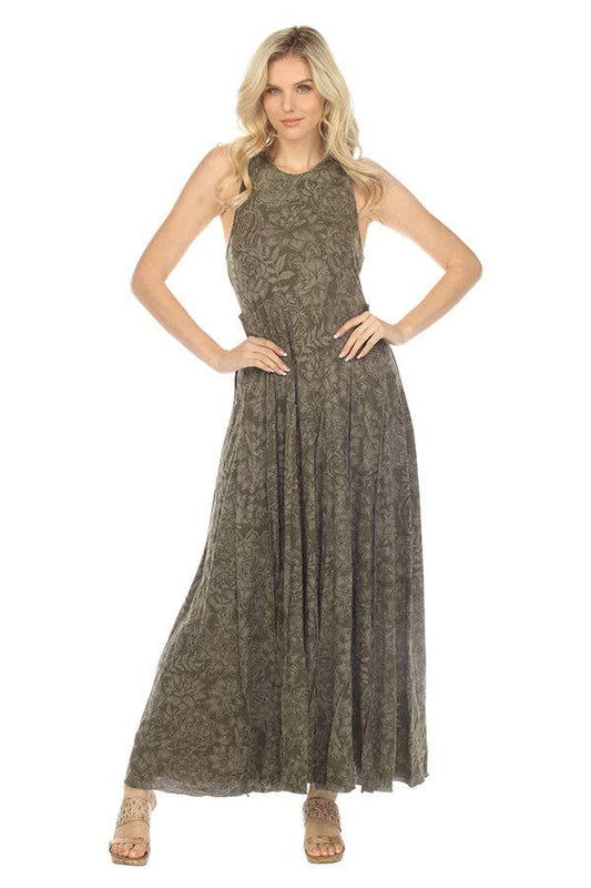 Cactus Garden Maxi Dress - Gray