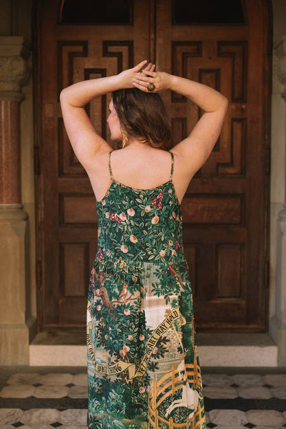 Wildheart Bohéme Long Maxi Slip Dress w/ Unicorn & Castle - L/XL (fits approx. size 12-16)