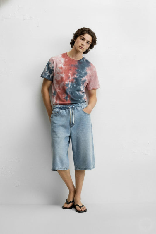 Men's Tie Dye Printed T-Shirts - WHITE