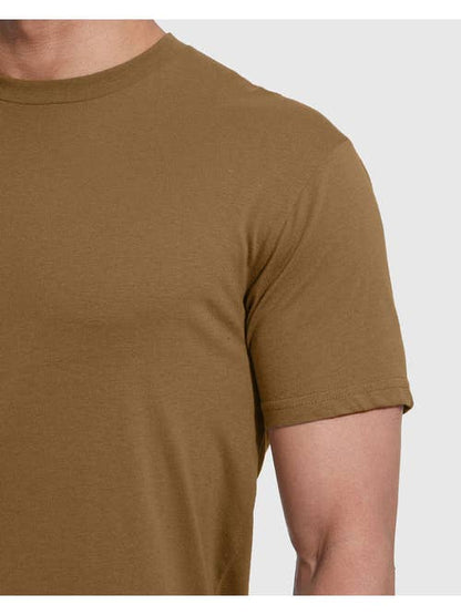 Mens Tan Short Sleeve Crew Neck T-Shirt