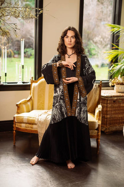The Guardians Matineé (mid-length) duster w/ angels & moon