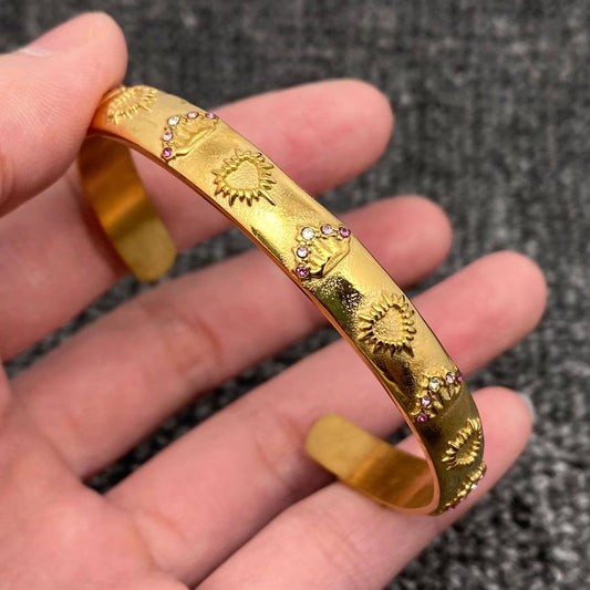 Tarot Style Cuff Bangle - Golden Queen