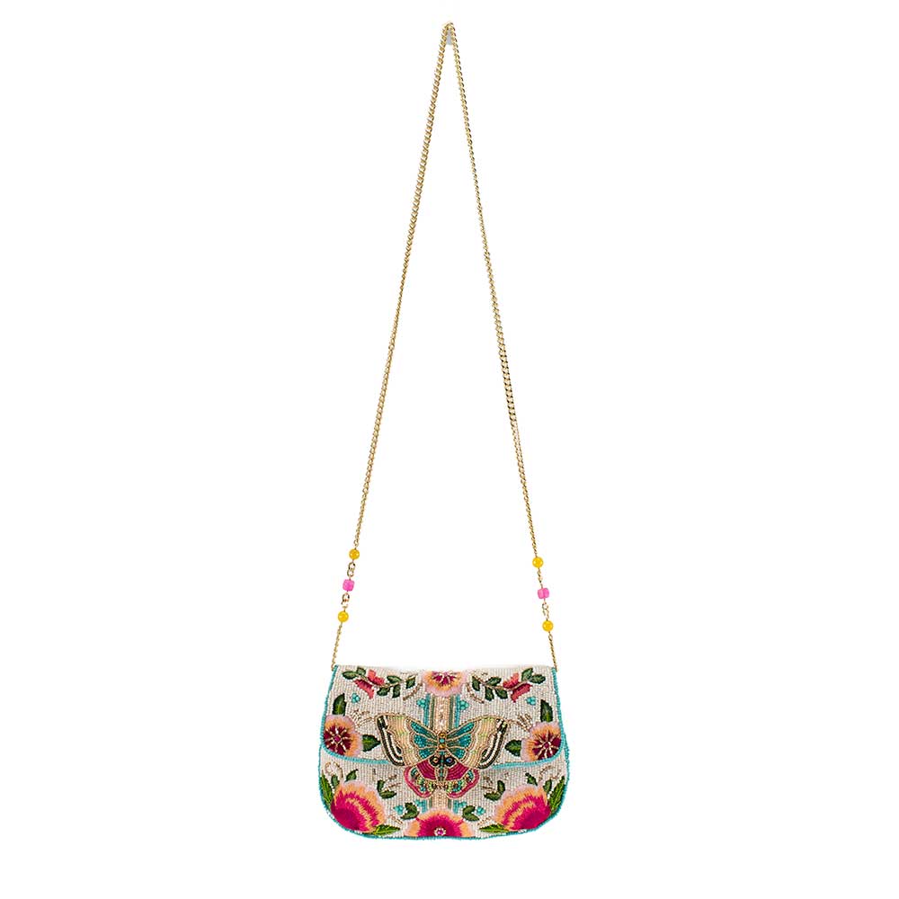 Dream Chaser Beaded Butterfly Crossbody Clutch Handbag