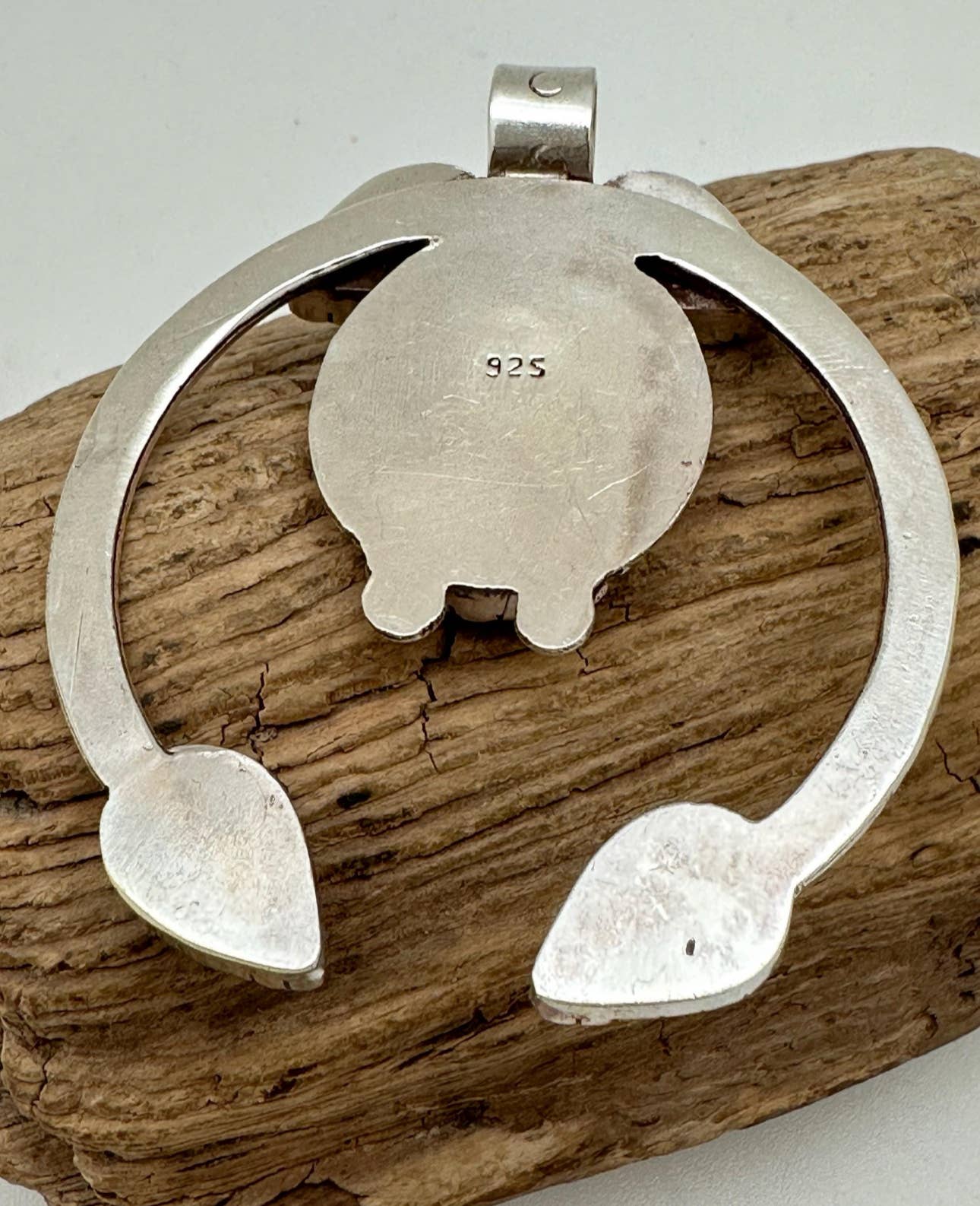 Squash blossom sterling silver necklace pendant ,handcrafted - natural turquoise