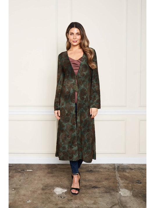 Flocked Kimono - Paisley