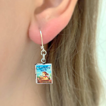 Earrings Book Locket Charlotte's Web