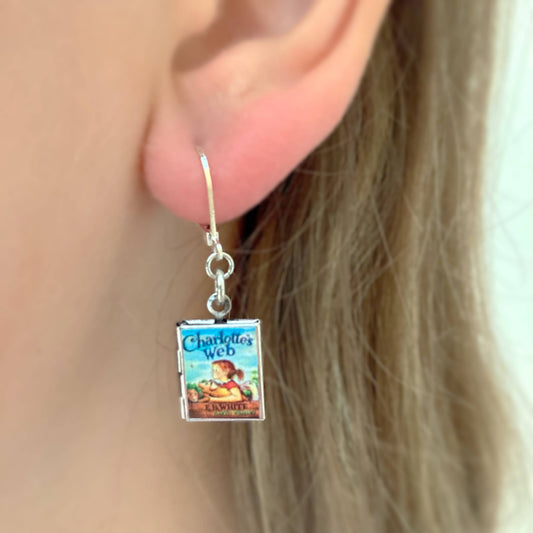Earrings Book Locket Charlotte's Web