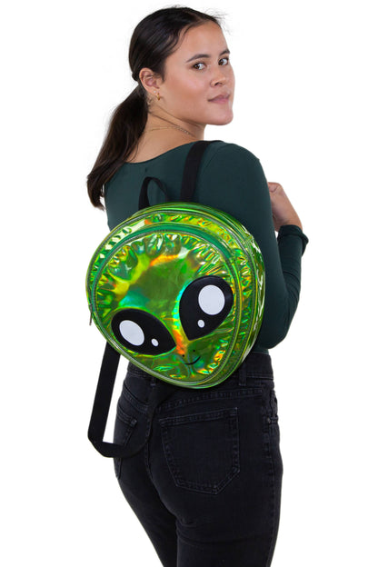 Alien Head Backpack - Green