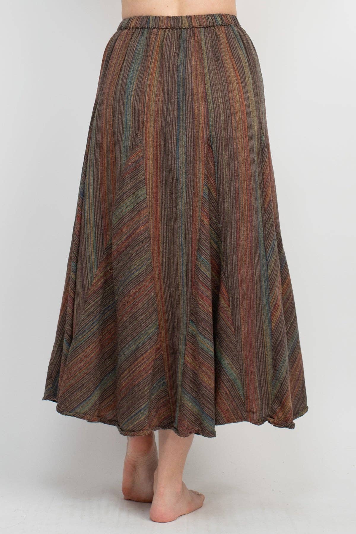Twirl Striped Maxi Skirt - Agate