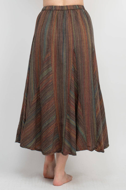 Twirl Striped Maxi Skirt - Agate