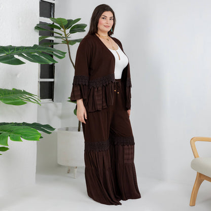 Knit Kimono Shrug - Truffle