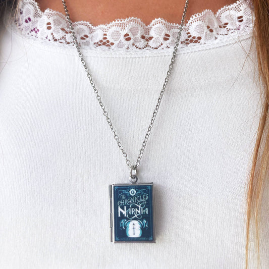 Book Locket Chronicles of Narnia - Lamp Post  - Stainless Steel