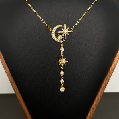 Sun Star 18K Gold Plated Stainless Steel Necklace - FGS/MS