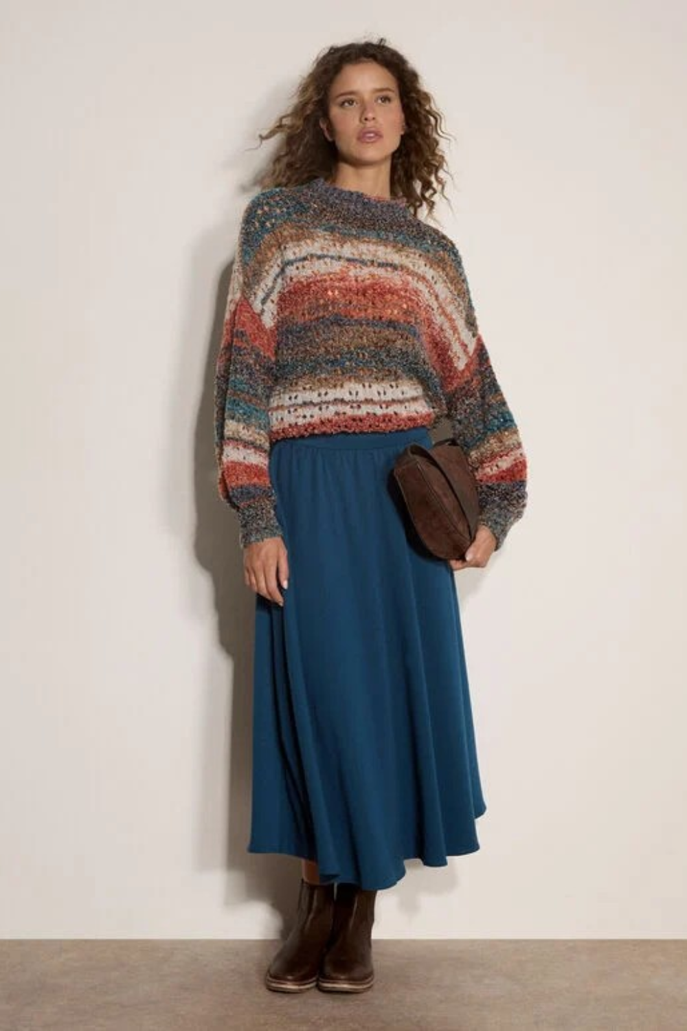 Mixed Yarn Boho  Long Sweater