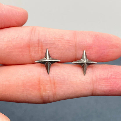 Unisex Retro Four-pointed Star Ear Studs