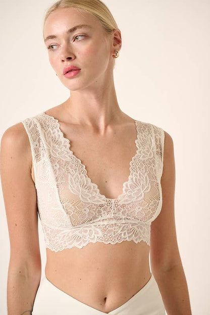 Scalloped Lace Bralette - IVORY