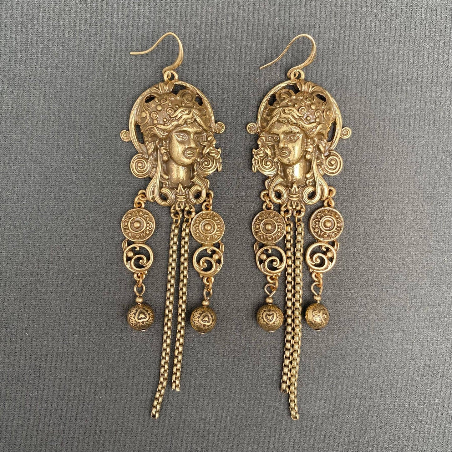 Vintage Ancient Greek Portraits Dangle Earrings