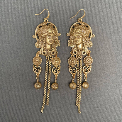 Vintage Ancient Greek Portraits Dangle Earrings