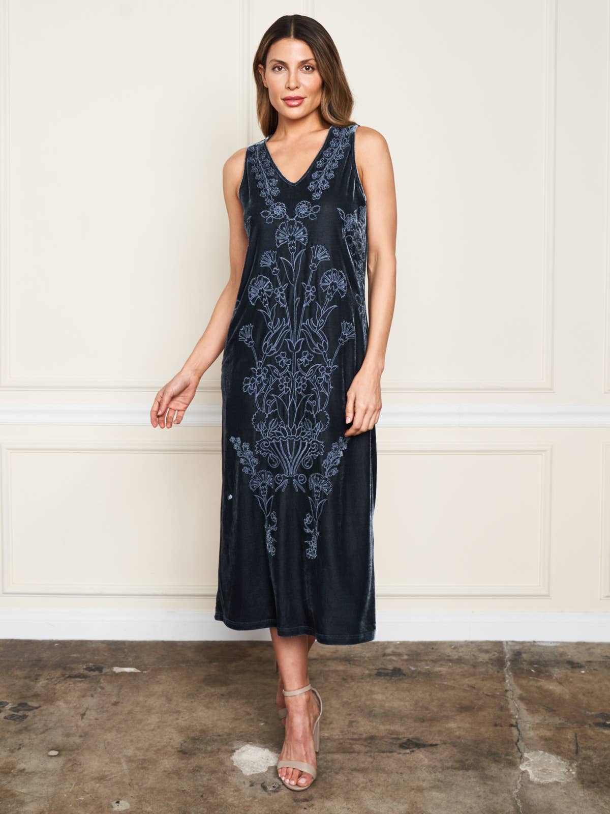 Velvet Tank Dress - Seaweed