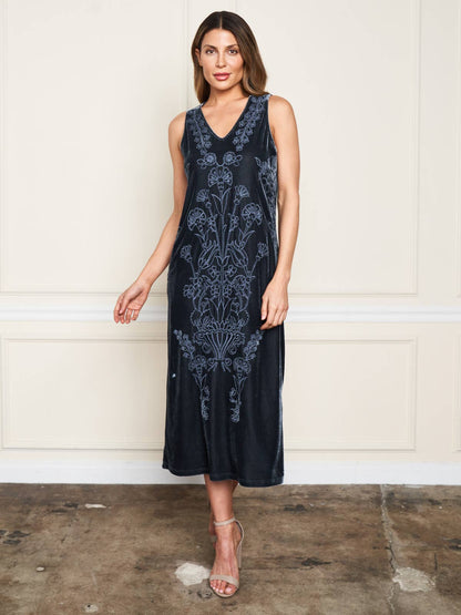 Velvet Tank Dress - Seaweed