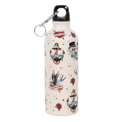 Retro Tattoo Metal Water Bottle