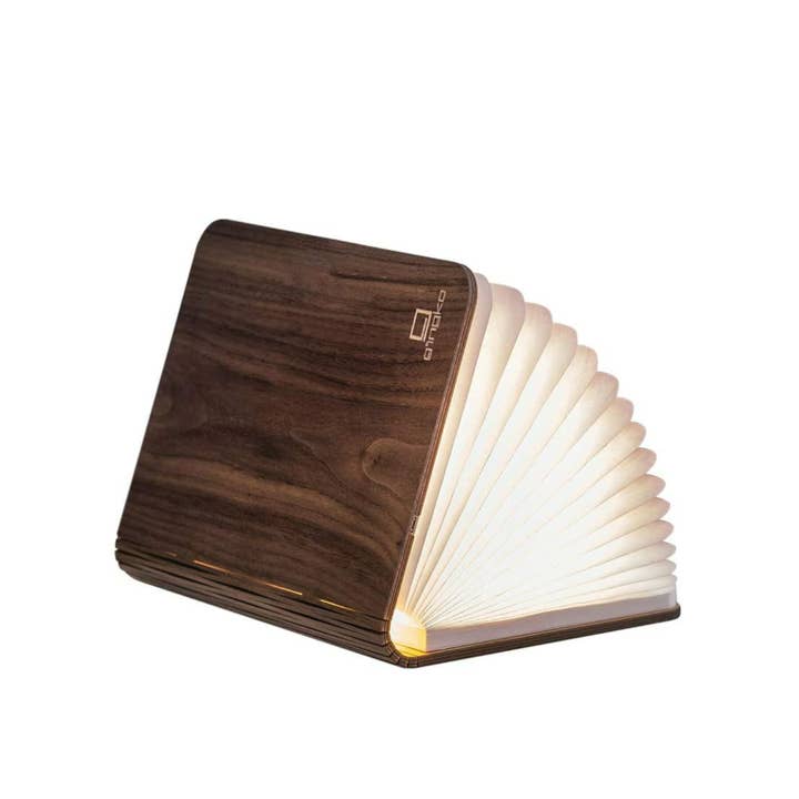 Natural Wood Smart Book Light - Mini Walnut