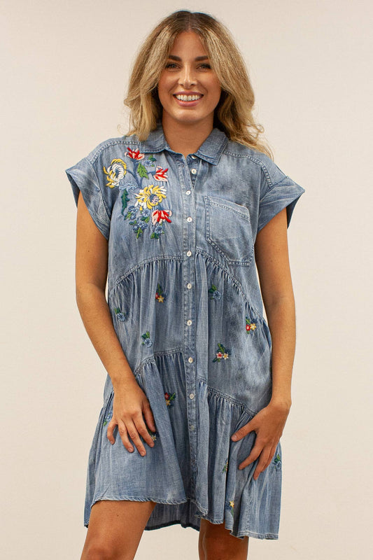Yana Embroidered Dress - Multi
