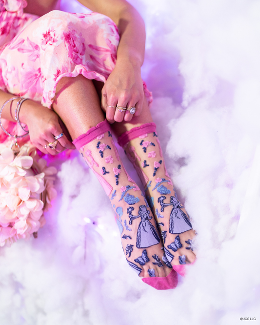 Wicked Glinda Silhouette Ruffle Sheer Crew Sock