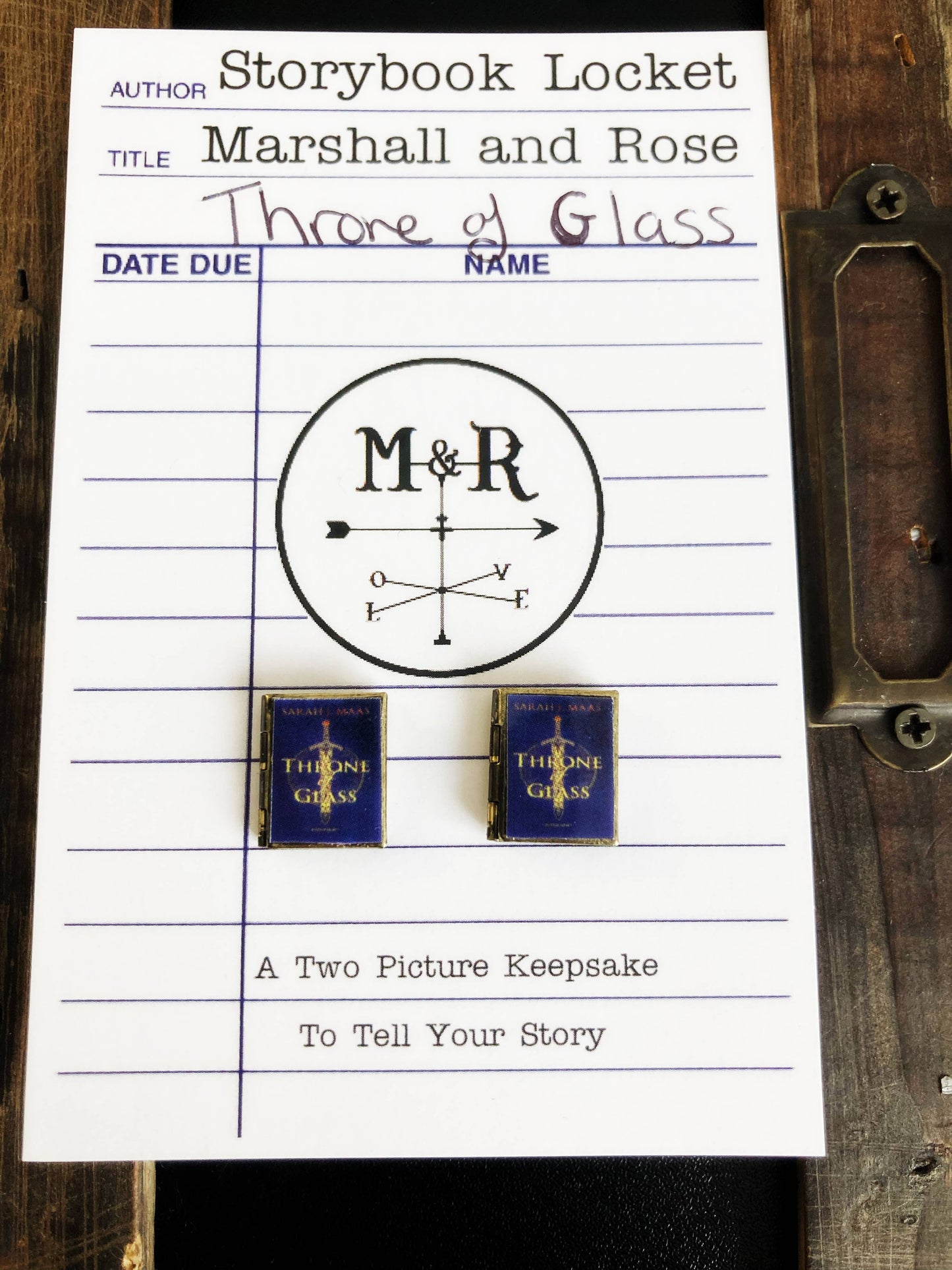 Post Earrings Book Locket Throne of Glass
