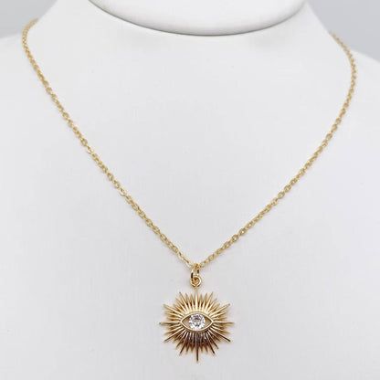 Evil Eye Inlaid Zircon Pendant Necklace