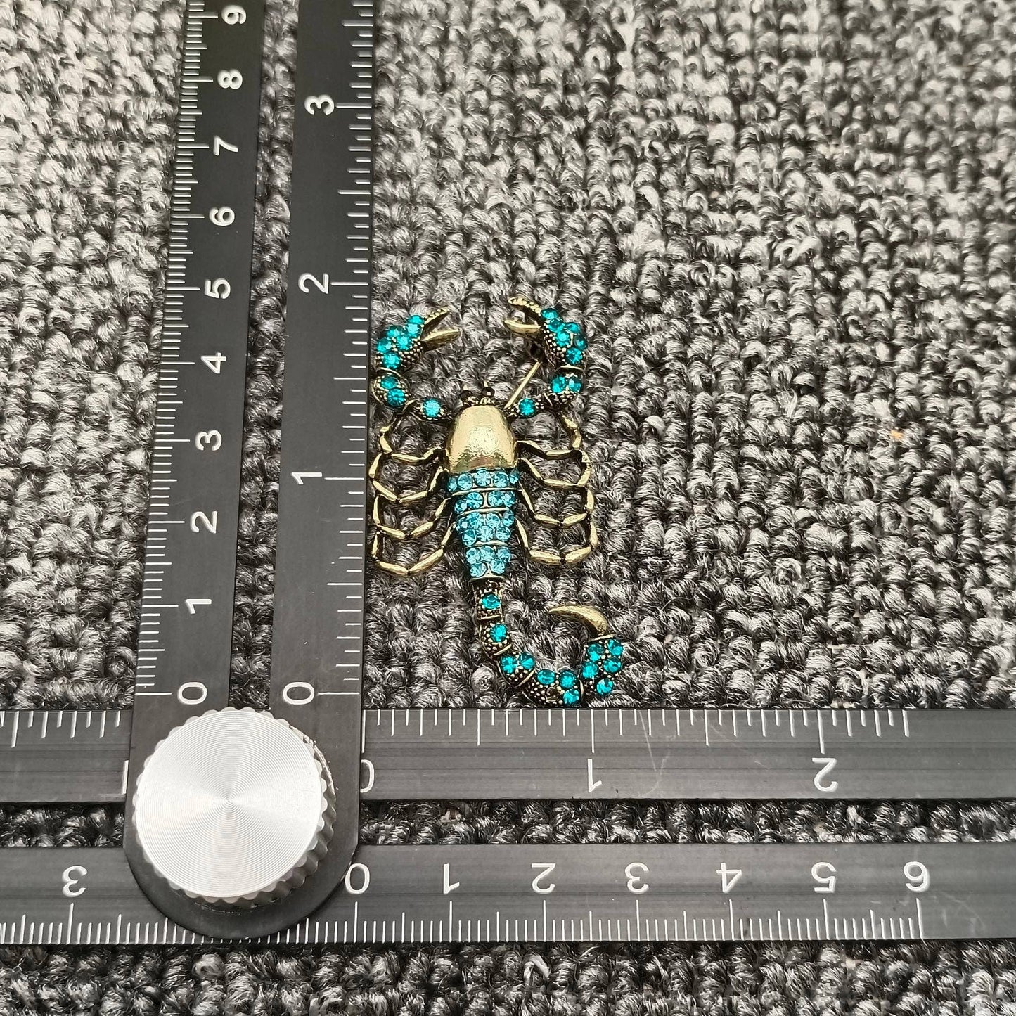 Blue Cubic Zirconia Scorpion Brooch