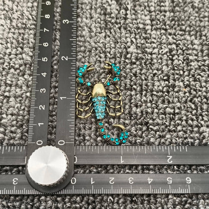 Blue Cubic Zirconia Scorpion Brooch