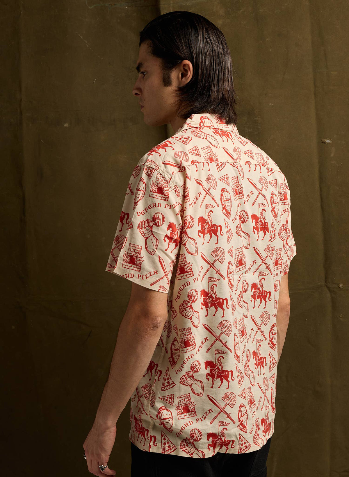 Defend Pizza Button Up