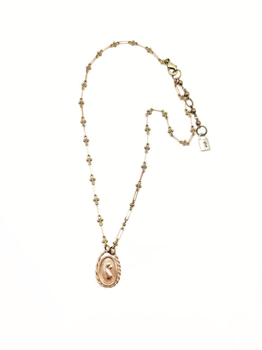 Bronze Horse Intaglio pendant Necklace, N514 